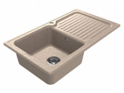 Мойка для кухни Miraggio Orlean 86,1х49,6 см с 1 отверстием чаша слева кварцевый песок Mirastone терра 0001286