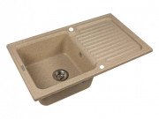 Мийка для кухні Miraggio Orlean 86,1х49,6 см з 2 отворами під змішувач кварцовий пісок Mirastone пісочний 0001285