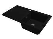 Миття для кухні Miraggio Orlean 86,1х49,6 см з 1 отвором чаша справа кварцовий пісок Mirastone чорний 0001283