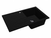 Мийка для кухні Miraggio Versal 75,8х46,2 см з 1 отвором чаша праворуч кварцовий пісок Mirastone чорний 0001392