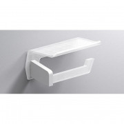 Тримач для туалетного паперу Sonia Luce з поличкою латунь/акрилове скло білий 182695