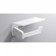 Тримач для туалетного паперу Sonia Luce з поличкою латунь/акрилове скло білий 182695