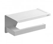 Тримач для туалетного паперу Sonia S-Cube з поличкою алюміній білий 176380