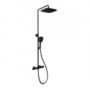Душова стійка для душу Ravak 10° Free black із термостатом та верхнім душем чорний матовий X070160
