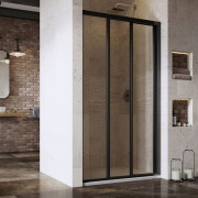 Душевые двери Ravak Supernova ASDP3 120х198 см раздвижные профиль черный/прозрачное стекло 00VG03R2Z1