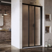 Душевые двери Ravak Supernova ASDP3 90х198 см раздвижные профиль черный/стекло Grape 00V703R2ZG