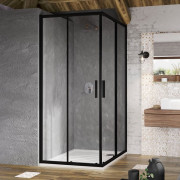 Душова кабіна Ravak Blix Slim BLSRV2 80х80 см профіль чорний/прозоре скло X1LM40300Z1