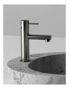 Смеситель для раковины Mariani Ultraminimal однорычажный с донным клапаном нержавеющая сталь/черный матовый 380UMX.ON