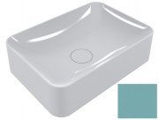 Раковина для ванної Miraggio Debora 50х35 см литий мармур Miramarble пастельно-бірюзовий 0001667