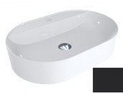 Раковина для ванної Miraggio France 60х40 см литий мармур Miramarble сигнальний чорний 0000307