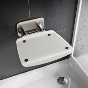 Сидіння для душу Ravak Ovo B II Опал напівпрозорий білий/нержавіюча сталь B8F0000052