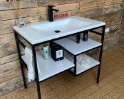 Тумба Snail Родос з раковиною Орфей 80х48,5 см метал/ливарний мармур 800LOFT165