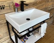 Тумба Snail Самуи с раковиной Гранд 60х41,5 см металл/литьевой мрамор 600LOFT148