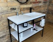 Тумба Snail Сицилія з раковиною Фенікс 100х50 см метал/ливарний мармур 1000LOFT159