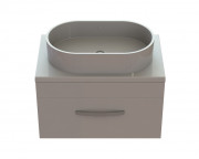 Тумба Snail Мадлен із раковиною Ліана 70х45 см фарбований МДФ/ливарний мармур білий 700KM172