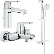 Комплект смесителей для ванной Grohe Eurosmart Cosmopolitan 3 в 1 с душевым набором хром UA126112M0