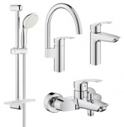 Комплект смесителей для ванной Grohe Eurosmart New 4 в 1 с душевым набором хром UA123248MK