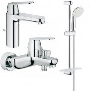 Комплект смесителей для ванной Grohe Eurosmart Cosmopolitan 3 в 1 с душевым набором хром UA126112M0