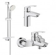 Комплект змішувачів для ванної Grohe Eurosmart New 3 в 1 зі штангою хром UA123238S0