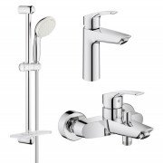 Комплект змішувачів для ванної Grohe Eurosmart New 3 в 1 з душовим набором хром UA123246M0