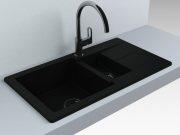 Мойка для кухни Fancy Marble Alabama 77х43 см искусственный гранит светло-черный 107080004