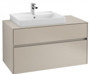 Тумба под раковину Villeroy & Boch Collaro 100х50 см ДСП мягкий серый  C01700VK