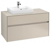 Тумба під раковину Villeroy & Boch Collaro 100х50 см із підсвічуванням ДСП м'який сірий C014B0VK