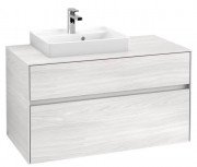 Тумба під раковину Villeroy & Boch Collaro 100х50 см із підсвічуванням ДСП біле дерево C014B0E8