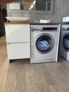 Тумба під раковину Fancy Marble Ali 1000 без раковини без бокової стінки МДФ/шпон білий/дерево 14110012200