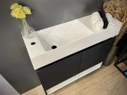 Тумба Fancy Marble Itaka із раковиною Trill 80 L/R МДФ графіт матовий 13808010200