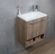 Тумба Fancy Marble Ion 500 с раковиной Jessica 500 ДСП дуб брунико 10905010600