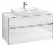 Тумба під раковину Villeroy & Boch Collaro 100х50 см із підсвічуванням ДСП біле дерево C019B0E8