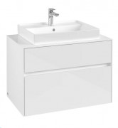 Тумба під раковину Villeroy&Boch Collaro 80х50 см МДФ глянсовий білий C08000DH