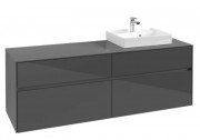 Тумба під раковину Villeroy&Boch Collaro 160х50 см МДФ глянсовий сірий C07900FP