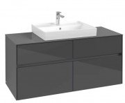 Тумба під раковину Villeroy & Boch Collaro 120х50 см МДФ глянсовий сірий C08100FP