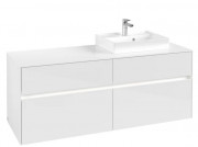 Тумба під раковину Villeroy & Boch Collaro 140х50 см із підсвічуванням ДСП матовий білий C075B0MS
