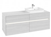 Тумба под раковину Villeroy & Boch Collaro 140х50 см с подсветкой ДСП белое дерево C075B0E8