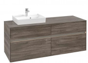 Тумба под раковину Villeroy & Boch Collaro 140х50 см с подсветкой ДСП каменный дуб C074B0RK