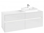 Тумба под раковину Villeroy & Boch Collaro 140х50 см с подсветкой МДФ глянцевый белый C075B0DH