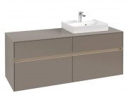 Тумба под раковину Villeroy & Boch Collaro 140х50 см с подсветкой ДСП трюфель серый C075B0VG