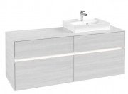 Тумба під раковину Villeroy & Boch Collaro 140х50 см із підсвічуванням ДСП біле дерево C075B0E8