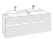 Тумба під раковину Villeroy & Boch Collaro 140х50 см із підсвічуванням МДФ глянсовий білий C076B0DH