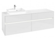 Тумба під раковину Villeroy & Boch Collaro 160х50 см із підсвічуванням ДСП матовий білий C078B0MS