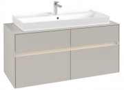 Тумба под раковину Villeroy & Boch Collaro 120х50 см с подсветкой ДСП мягкий серый C091B0VK