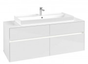 Тумба под раковину Villeroy & Boch Collaro 140х50 см с подсветкой ДСП матовый белый C092B0MS