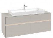 Тумба під раковину Villeroy & Boch Collaro 140х50 см із підсвічуванням ДСП м'який сірий C092B0VK