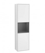 Пенал Villeroy & Boch Finion 41,8x151,6х27 см петли слева с подсветкой МДФ глянцевый белый лак/антрацит матовый лак F460GKGF