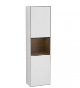 Пенал Villeroy & Boch Finion 41,8x151,6х27 см петлі зліва з підсвічуванням МДФ білий матовий лак/волоський горіх шпон F460GNMT