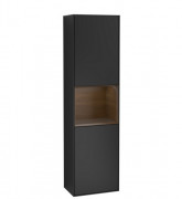 Пенал Villeroy & Boch Finion 41,8x151,6х27 см петли слева с подсветкой МДФ черный матовый лак/грецкий орех шпон F460GNPD