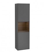 Пенал Villeroy & Boch Finion 41,8x151,6х27 см петлі зліва з підсвічуванням МДФ антрацит матовий лак/волоський горіх шпон F460GNGK